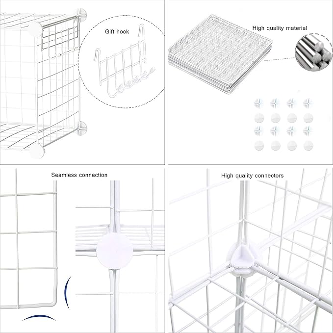 C&AHOME Wire Cube Storage, 8-Cube Organizer Metal C Grids Storage, Storage Bins - Image 6