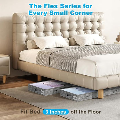 3 Inch Low Profile Under Bed Storage Drawer 2 Pack, Lightweight Underbed - Image 3