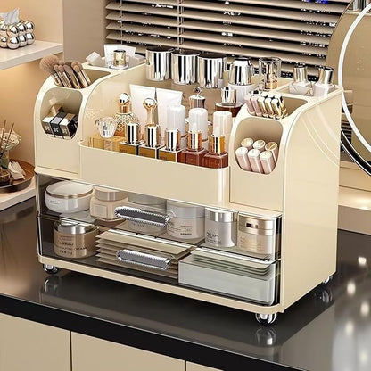 Makeup Organizer with Drawers for Vanity, Bathroom Countertop Organizer with by Heaime