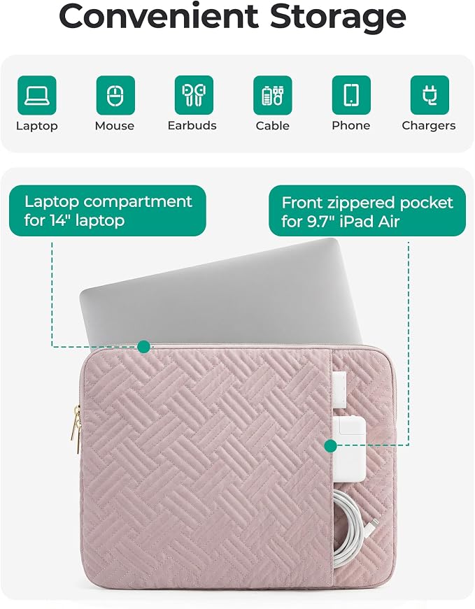 BAGSMART Laptop Sleeve Bag 14 inch Notebook, Compatible - Image 4