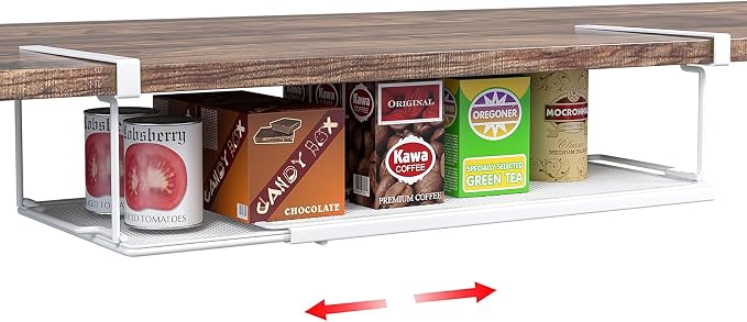 Expandable Under Cabinet Shelf, Extendable Under Shelf Storage by SHINEWON
