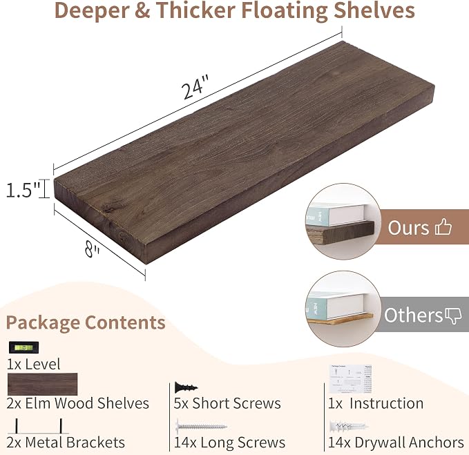 Axeman Floating Shelves for Wall, Wall Mounted Display Shelving - Image 3