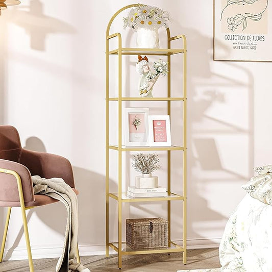 Hzuaneri Bookcase Bookshelf, Tempered Glass Bookshelves | Slim Shelving Unit by Hzuaneri