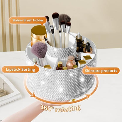 Bling 360° Rotate Makeup Brush Holder Organizer, Makeup Organizers Countertop - Image 2
