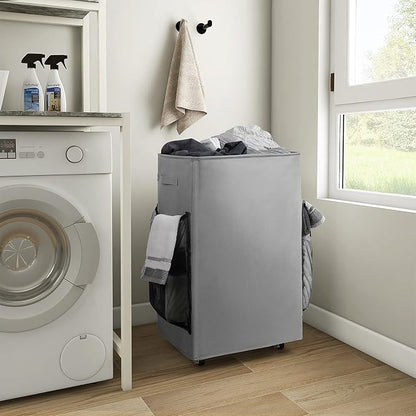 Chrislley 90L Rolling Laundry Basket Large Laundry Hamper - Image 6
