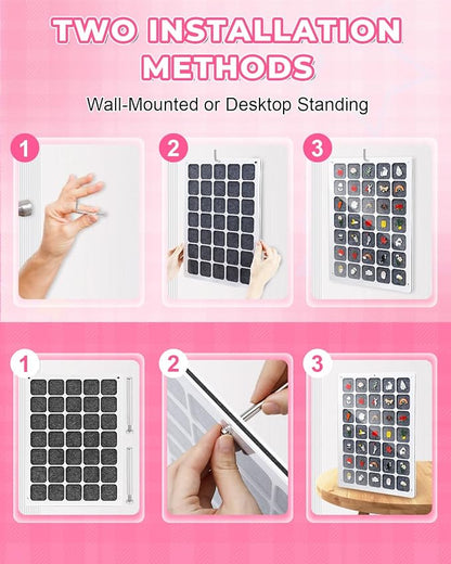 UCEC 35 Grids Clear Acrylic Pin Display Board & 50 PCS Rubber Pin Clutches - Image 6