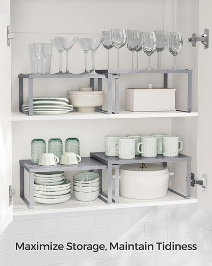 SONGMICS Spice Racks, Countertop Organizers, Shelf Risers, Expandable - Image 4