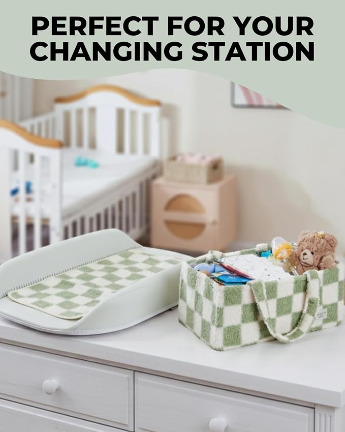 Checkered Diaper Caddy Organizer - Image 5