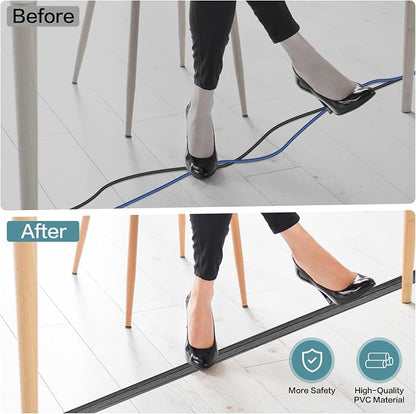 Floor Cord Cover Self Adhesive Cord Hider Floor Extension Cord Covers - Image 5