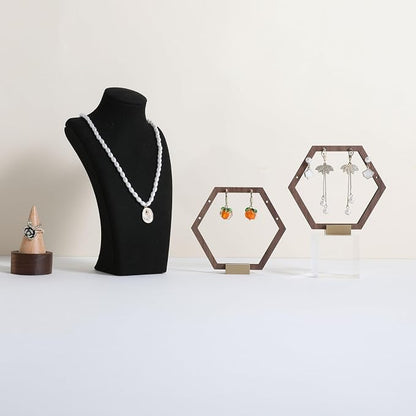 GemeShou 3pcs Wooden stud earring organizer holder, walnut earring hangers - Image 9