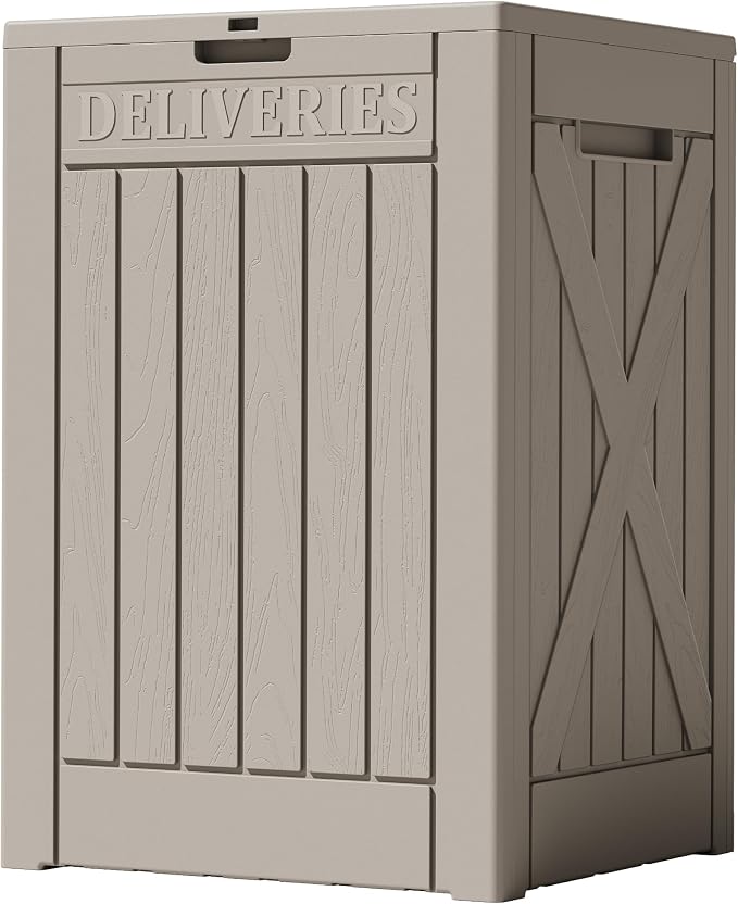 Lockable Outdoor Storage Box 52 Gallon, All-Weather Resin Deck Box by Acurax