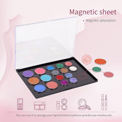 Magnetic Makeup Palette with Clear Top, Empty Eyeshadow Pan Dispensing Storage - Image 3