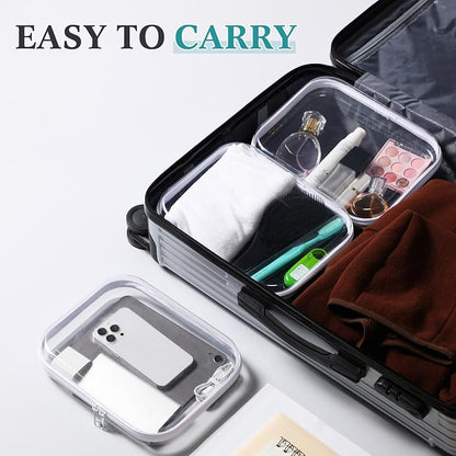 Sanwuta 6 Pcs Clear Hard Zipper Case Hard Plastic Zipper Pouches Transparent - Image 6