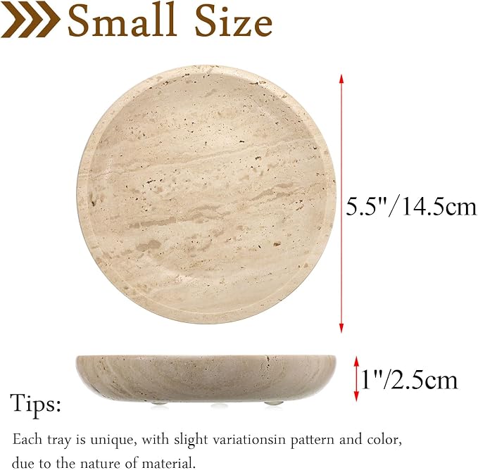 Hipiwe Small Key Bowl for Entryway, 5.5" Round Decorative Ring Holder Dish - Image 2