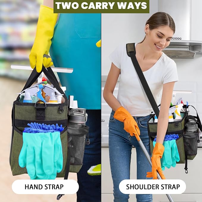 Large Cleaning Caddy Bag Built-in Sturdy Support Board, Cleaning Organizer - Image 5