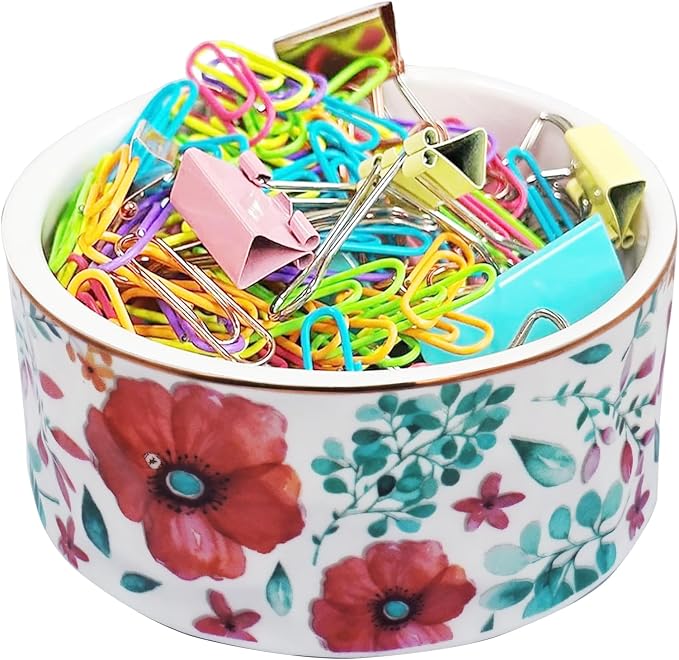 Ceramic Paper Clip Holders Paperclips Holder Dispenser Cute Clips Organizer by CuteThingsforHome