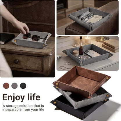 CoBak Leather Valet Tray, Premium PU Leather Catch-All Tray - Image 7