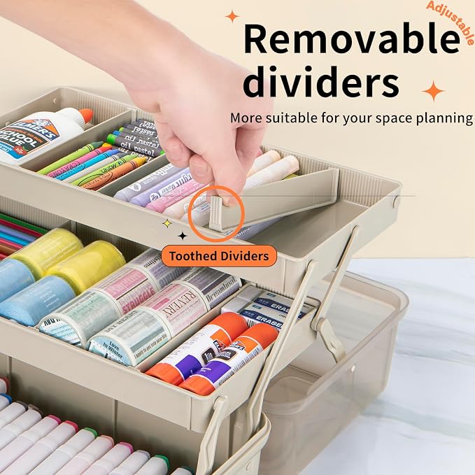 TERGOO 14in 3-Layer Multipurpose Craft Organizers and Storage - Image 3