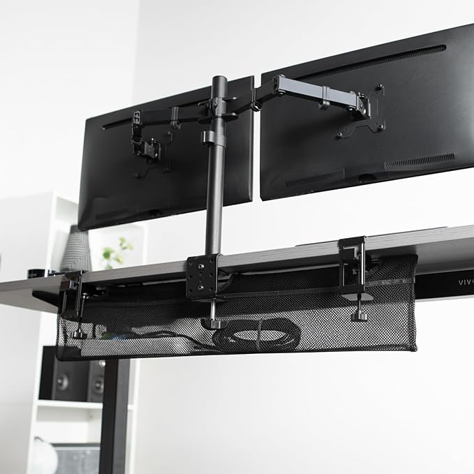 VIVO No Drill Clamp-on 36 inch Mesh Net Under Desk Cable Management Wire - Image 2
