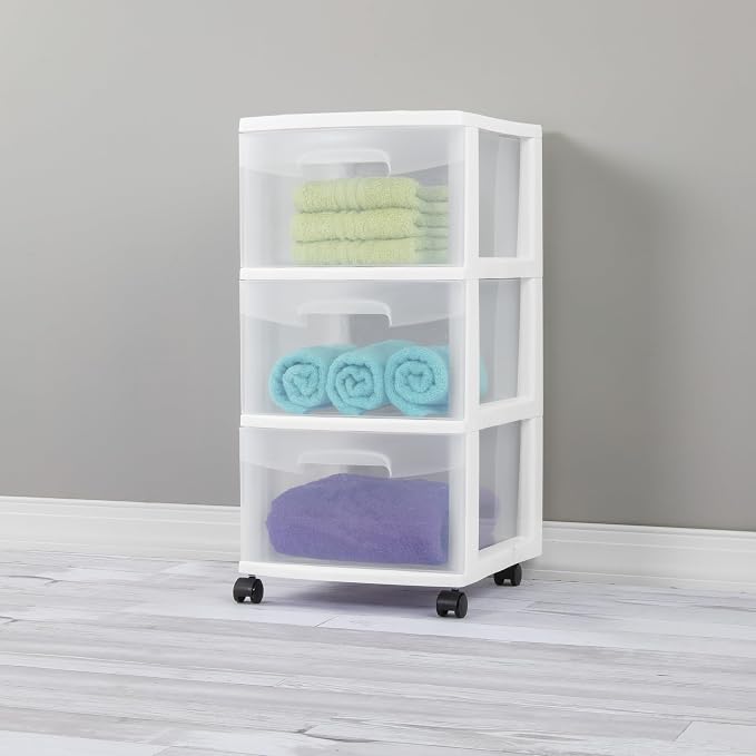 3 Drawer Rolling Plastic Storage Cart - Image 5