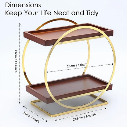 2-Tier Bathroom Counter Organizer, Wood Bathroom Organizer - Image 4