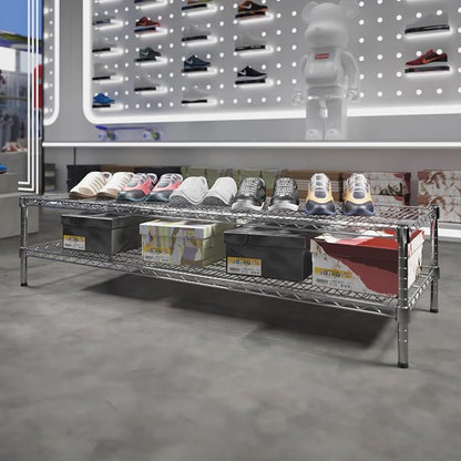 21" Deep x 60" Wide x 14" Height Wire Shelving Kit | 2-Tier | NSF Commercial - Image 2