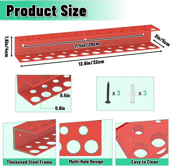 Screwdrivers Pliers Holder Wall Mount, Metal Utility Storage Rack - Image 2