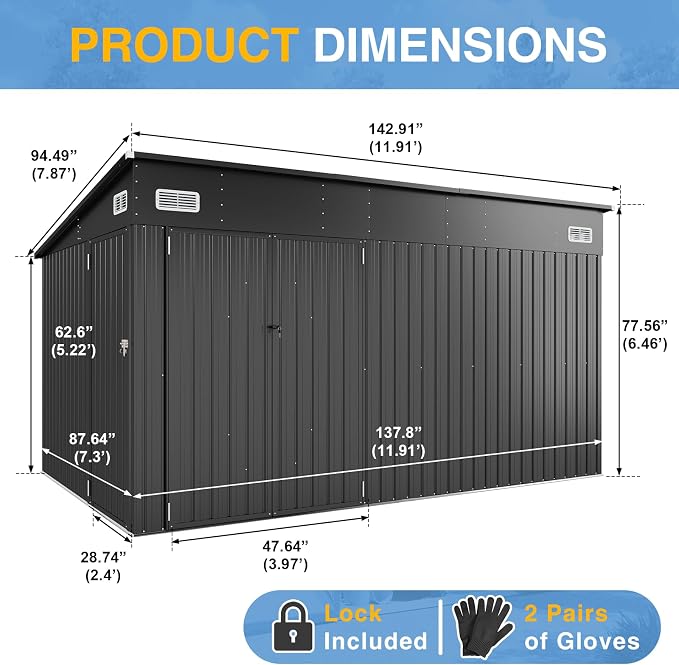 8'x12' Outdoor Shed Lean to Storage Sheds - Image 3
