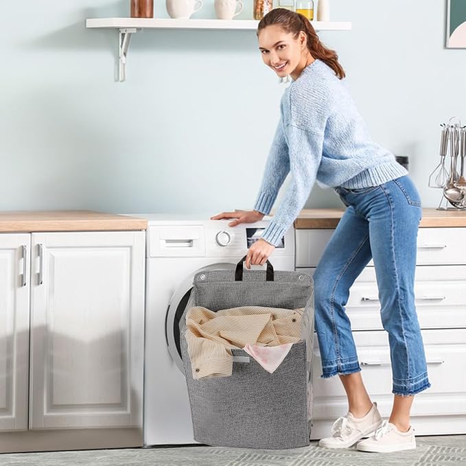 Wall Hanging Laundry Basket, Collapsible Laundry Hamper - Image 5