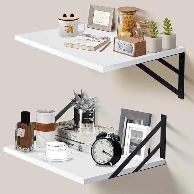 Tectocker-DOU 2 Pc Deep Floating Shelves ; Wall Mounted Hanging Shelves by Tectocker-DOU