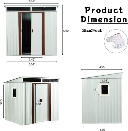 Outdoor Metal Storage Shed Window Ventilation Foundation Frame Waterproof - Image 4