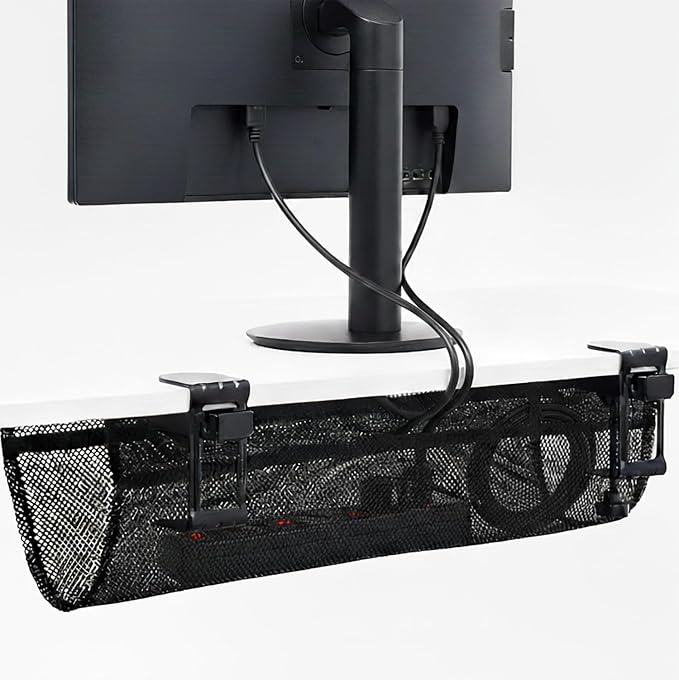 VIVO No Drill Clamp-on 24 inch Mesh Net Under Desk Cable Management Wire by Unknown