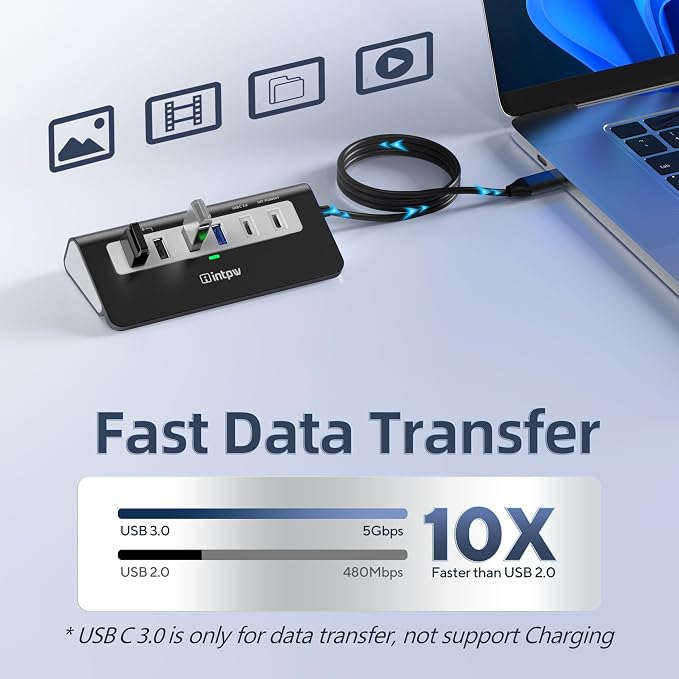 intpw USB C Hub, P9 USB C Hub Multiport Adapter - Image 4