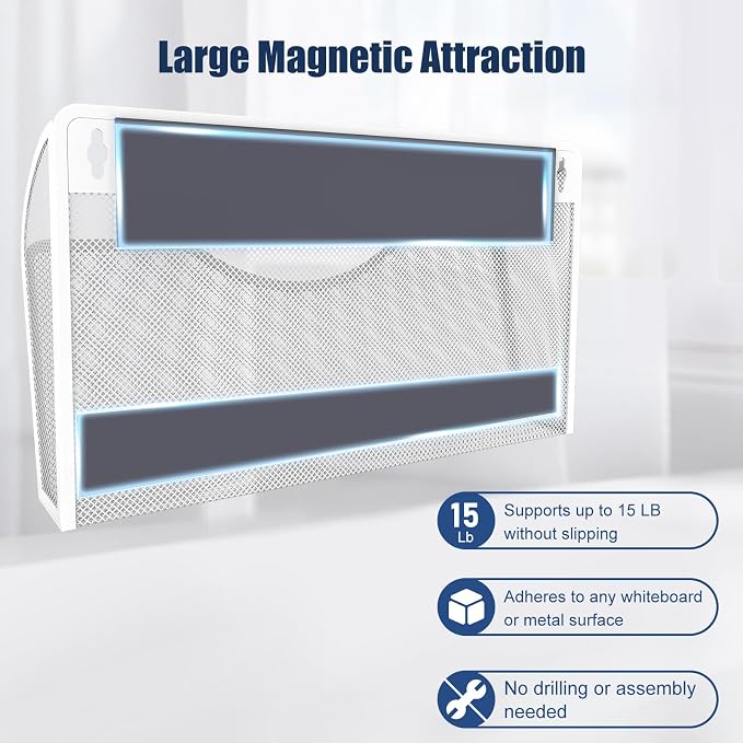 3 Pcs Magnetic File Holder for File Cabinets, Folder Holder Organizer- No - Image 2