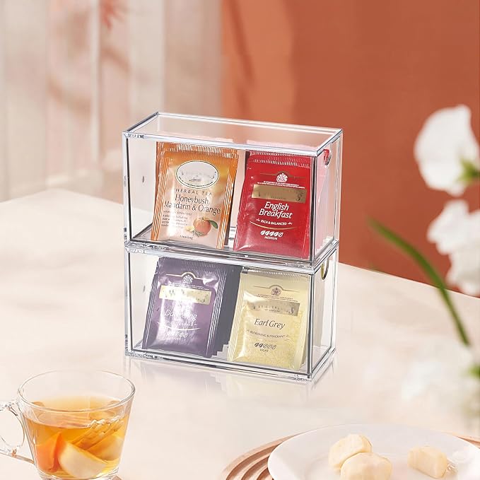 ELLDOO 2 Drawers Tea Bag Organizer, Coffee Pod Snack Storage - Image 9