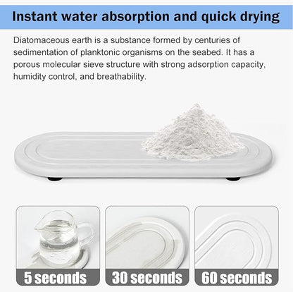 2PCS Water Absorbing Stone Tray, Fast Drying Diatomite Stone Sink Tray - Image 4