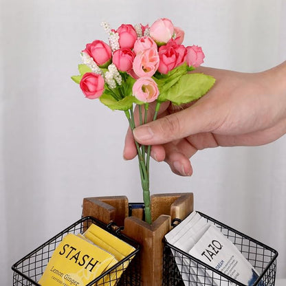 HTB Carousel Tea Bag Organizer for Counter, 2 Tier Tea Bag Holder - Image 3
