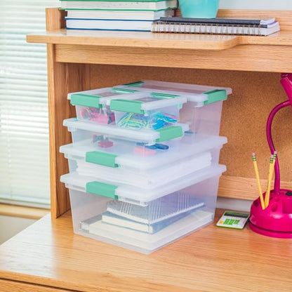Sterilite Clip Box, Stackable Clear Plastic Bins- Large, Arts or Crafts Supplies - Image 8