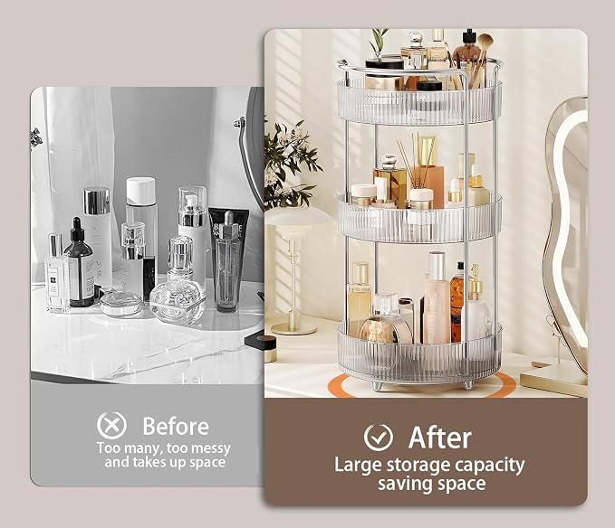 360° Rotating Makeup Organizer for Vanity, Skincare Perfume Organizers and - Image 6