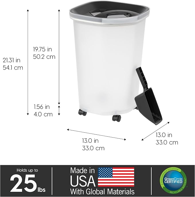 IRIS USA Pet Food Storage Container 25 lbs, Premium 60% Improved Airtight Seal - Image 2