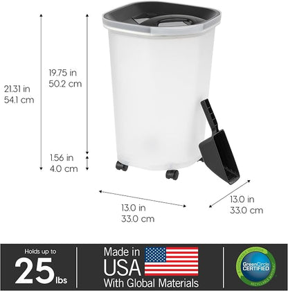 IRIS USA Pet Food Storage Container 25 lbs, Premium 60% Improved Airtight Seal - Image 2