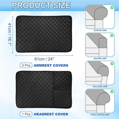 uxcell 4Pcs Sofa Armrest Covers, Armchair Covers - Image 2