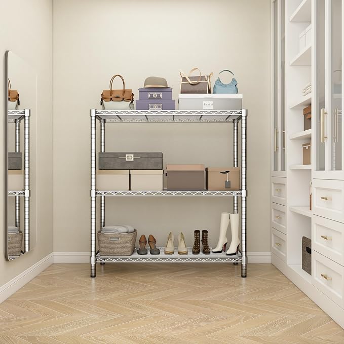 ROOMTEC 3-Tier Heavy Duty Wire Shelving Unit, 1200 lbs Total Capacity - Image 5