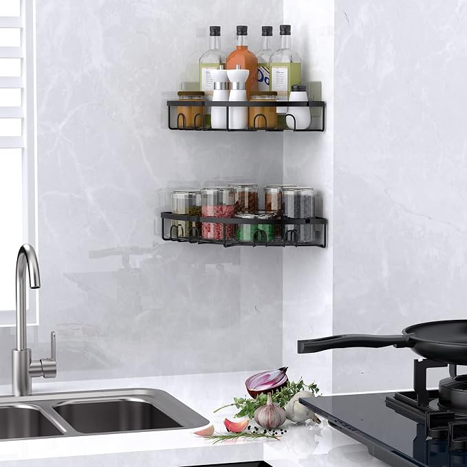 Corner Shower Caddy, 2 Pack Adhesive Bathroom Shower Corner Organizer Shelf - Image 8
