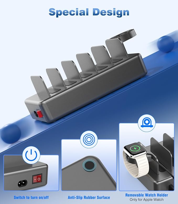 CREATIVE DESIGN 50W Fast Charging Station, 6 Port Apple Charging Station - Image 4