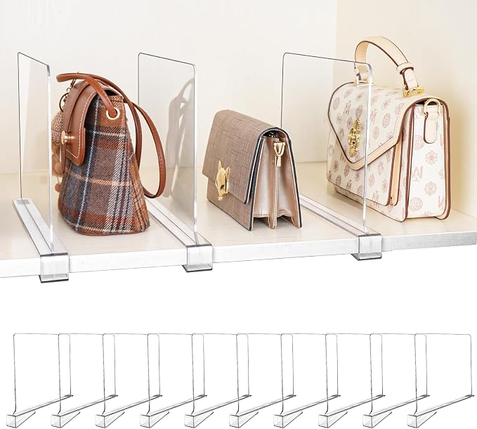 10 Pack Shelf Dividers, Adjustable Shelf Dividers by Unknown
