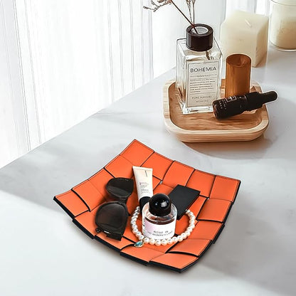 MSJGA Valet Tray PU Leather Key Holder Bowl - Image 7