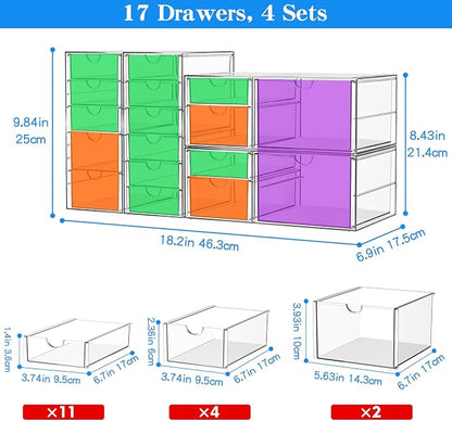 Makeup Acrylic Organizer with 17 Drawers, Desk Organizers and Accessories - Image 3