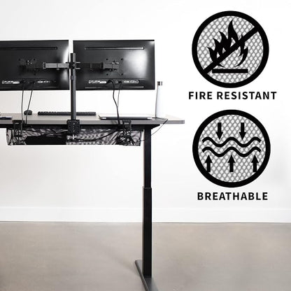 VIVO No Drill Clamp-on 36 inch Mesh Net Under Desk Cable Management Wire - Image 9