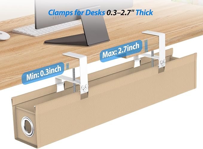 Under Desk Cable Management Tray, 60LBS Capacity, No Drill Installation - Image 5